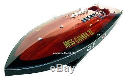 Miss Canada IV Replica 34 Wooden Race Boat CA-9 Built Wooden Model Ship