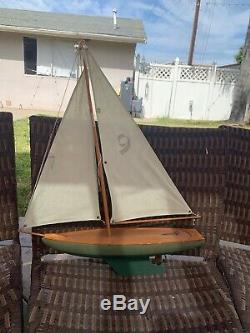 Model Sail Pond Boat Yacht Solid Wood