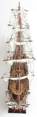 Model Ship Traditional Antique Uss Constitution Boats Sailing Wood Base E