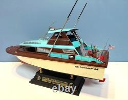 Model Sports Fishing Boat Cabin Cruiser Model Yacht 17 Long with Base