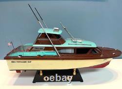 Model Sports Fishing Boat Cabin Cruiser Model Yacht 17 Long with Base