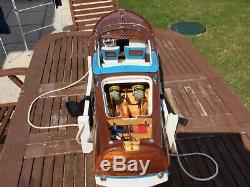 Model boat. Plank on frame built Riva speedboat