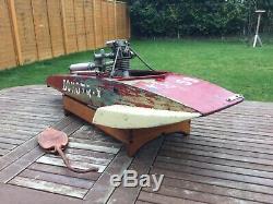 Model boat. Tether hydroplane rare Edgar T Westbury kittiwake major 30cc engine