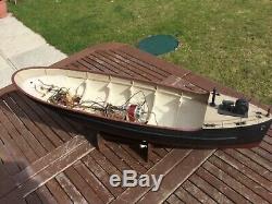 Model boat. Vintage 1950s wooden plank 3ft model