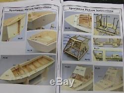 Model boat kit cabin cruiser / sport fishing boat wooden build with free motor