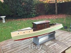 Model boat pre war planked hull electric motor