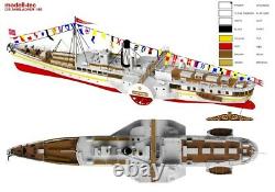 Modell-Tec Skibladner Paddle Steamer 160 Model Boat Kit RC Ready Design