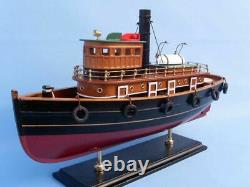 NEW Mantel Piece Wooden Model Tugboat Nautical Home Office Decor Ships Assembled