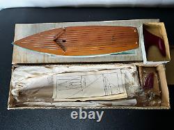 NOS 1950s Japanese Toy Wood Model Boat Kit W Imp Impy 7095 Sailboat just opened