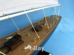 Nautical Beach House Decor Assembled Large Model Sail Boat Ship 60 Tall 43 L