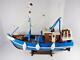 Nautical Wood Model Lobster Fishing Boat Detailed Blue & White Table Top Artwork