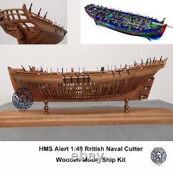 Naval Cutter HMS Alert 1777 148 520mm 20.4 POF Wooden Model Ship Kit