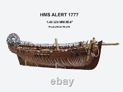 Naval Cutter HMS Alert 1777 148 520mm 20.4 POF Wooden Model Ship Kit