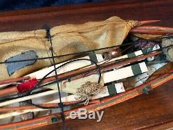 New Bedford Whale Boat Wood Model In Leaded Glass Case Handmade