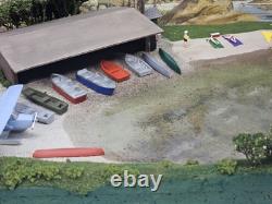 New Built Ho Boat House Beach Scene 4 Train Layout Canoe Float Water Plane
