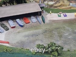 New Built Ho Boat House Beach Scene 4 Train Layout Canoe Float Water Plane