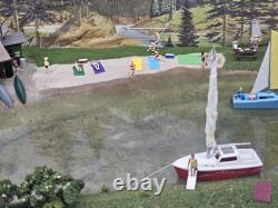 New Built Ho Boat House Beach Scene 4 Train Layout Canoe Float Water Plane