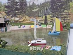 New Built Ho Boat House Beach Scene 4 Train Layout Canoe Float Water Plane