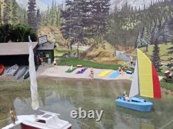 New Built Ho Boat House Beach Scene 4 Train Layout Canoe Float Water Plane