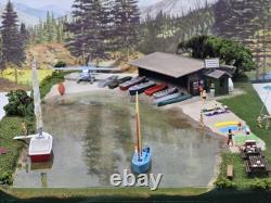 New Built Ho Boat House Beach Scene 4 Train Layout Canoe Float Water Plane