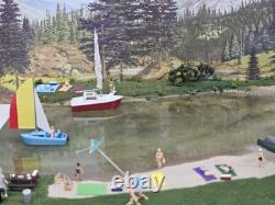 New Built Ho Boat House Beach Scene 4 Train Layout Canoe Float Water Plane