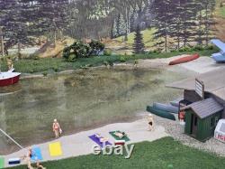 New Built Ho Boat House Beach Scene 4 Train Layout Canoe Float Water Plane