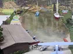 New Built Ho Boat House Beach Scene 4 Train Layout Canoe Float Water Plane