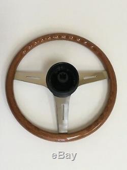 New OEM Gussi Boat Steering Wheel M301 Wood Rim, SS Spoke, Self Leveling Center