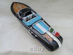 New Riva Aquarama 21 White-Blue Quality Wood Model Boat L50 Christmas Gift
