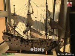 New ZHL The black Pearl Golden version 2023 wood model ship kit 31 inch Gifts