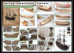 New ZHL The black Pearl Golden version 2023 wood model ship kit 31 inch Gifts