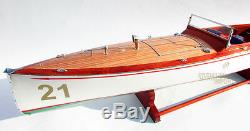 ON SALES Number Boat # 21 Handmade Wooden Classic Boat Model NEW
