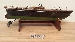 Old Clock Work Motor Boat ModelKeywind SpeedboatToy