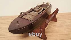 Old Clock Work Motor Boat ModelKeywind SpeedboatToy