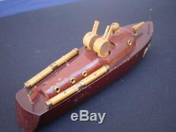 Original WWII Milton Bradley PT-9 US Navy Torpedo Boat Wood Model Elco Powerboat