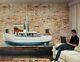 Oversize Fishing Boat Model 10ft Dickie Walker Replica Assembled Wood Ship Decor