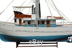Oversize FISHING BOAT MODEL 10Ft Dickie Walker Replica Assembled Wood Ship Decor
