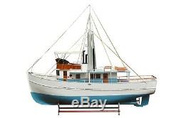 Oversize FISHING BOAT MODEL 10Ft Dickie Walker Replica Assembled Wood Ship Decor