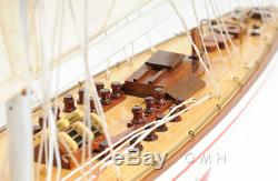 Painted Endeavour Yacht Wooden Model 24 America's Cup J Class Boat Sailboat