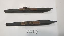 Pair of World War Il Wood British Recognition Submarine models- one HMS Regent