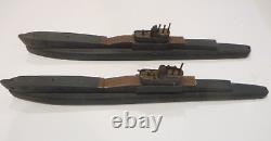 Pair of World War Il Wood British Recognition Submarine models- one HMS Regent