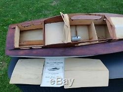 Partially built Sea Commander Model RC Boat Aerokits with plans and motor