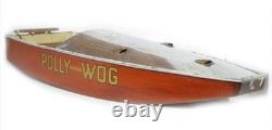 Polly-Wog Wooden Model Boat Hull Pre-Built Nautical Wood/Metal Brown Gray