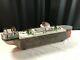 Primitive Hand Built Scale Model Cargo Fishing Freighter Ship Boat With Propeller