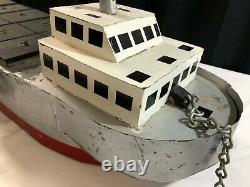 Primitive HAND BUILT SCALE MODEL Cargo Passenger Ship S. S. Ludwig boat Freighter