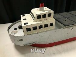 Primitive HAND BUILT SCALE MODEL Cargo Passenger Ship S. S. Ludwig boat Freighter