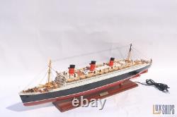 QUEEN MARY Ship Model With Lights Wooden Model Ship is for Sale