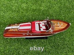 Quality Red Riva Aquarama Handmade Boat Italian Speed Boat 53cmL Unique Gift