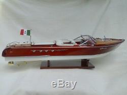 Quality Riva Aquarama 26 Wood Model Boat L60 White Seat Free Shipping