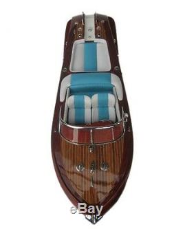 Quality Wooden Speed Boat 20 Wood Model Boat L50 Handmade Italian Speed Boat
